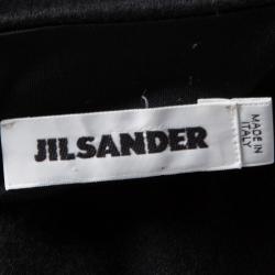 Jil Sander Black Knit Draped Front Sleeveless Dress L