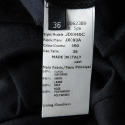 Pre Owned Jil Sander Black Slub Jersey Neck Tie Detail Oversized Dress M