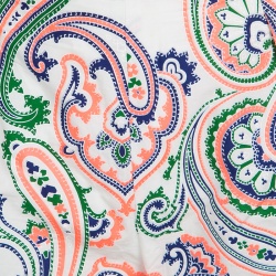 Jil Sander Neon Lunetta Paisley Print Tailored Cotton Trousers L