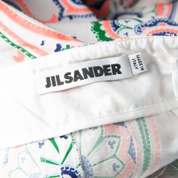 Jil Sander Neon Lunetta Paisley Print Tailored Cotton Trousers L