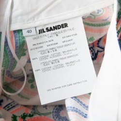 Jil Sander Neon Lunetta Paisley Print Tailored Cotton Trousers L