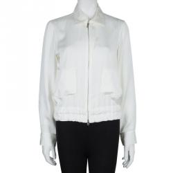 Jil Sander Cream Silk Jacket S