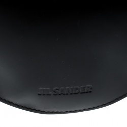 Jil Sander Black Leather Round Clutch