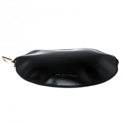 Jil Sander Black Leather Round Clutch