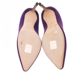 مملوكة مسبقًا حذاء كعب عالي جيمي تشو مقدمة مدببة رومي سويدي بنفسجي مقاس 35.5