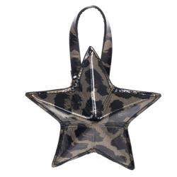 Jimmy Choo Leopard Print Patent Star Pouch