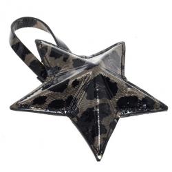 Jimmy Choo Leopard Print Patent Star Pouch