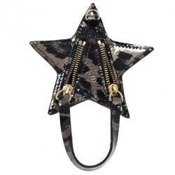 Jimmy Choo Leopard Print Patent Star Pouch