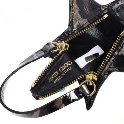 Jimmy Choo Leopard Print Patent Star Pouch