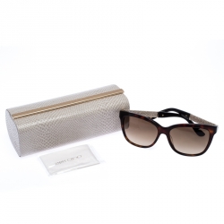 Pre Owned Jimmy Choo Brown Tortoise Gradient Cora Square Sunglasses