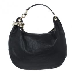 Pre Owned Jimmy Choo Black Leather Sky Hobo