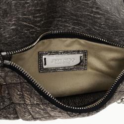 Pre Owned Jimmy Choo Gray Bex Quilted Shoulder Bag