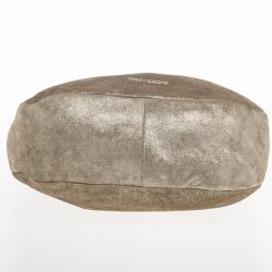 مملوكة مسبقًا Jimmy Choo Silver Metallic Leather Sky Bangle Hobo