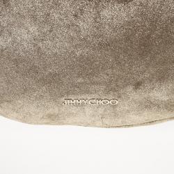 مملوكة مسبقًا Jimmy Choo Silver Metallic Leather Sky Bangle Hobo