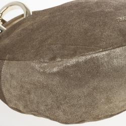 مملوكة مسبقًا Jimmy Choo Silver Metallic Leather Sky Bangle Hobo