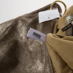 مملوكة مسبقًا Jimmy Choo Silver Metallic Leather Sky Bangle Hobo