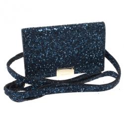 Pre Owned Jimmy Choo Glitter Fabric Ted iPhone Mini Shoulder Bag