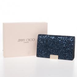Pre Owned Jimmy Choo Glitter Fabric Ted iPhone Mini Shoulder Bag