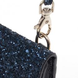 Pre Owned Jimmy Choo Glitter Fabric Ted iPhone Mini Shoulder Bag