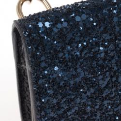 Pre Owned Jimmy Choo Glitter Fabric Ted iPhone Mini Shoulder Bag