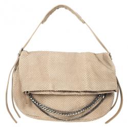 مملوكة مسبقًا Jimmy Choo Beige Slate Python Shoulder Bag
