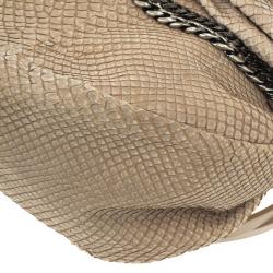 مملوكة مسبقًا Jimmy Choo Beige Slate Python Shoulder Bag