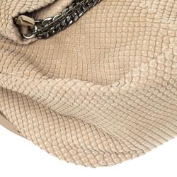 مملوكة مسبقًا Jimmy Choo Beige Slate Python Shoulder Bag