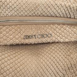 مملوكة مسبقًا Jimmy Choo Beige Slate Python Shoulder Bag