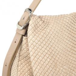 مملوكة مسبقًا Jimmy Choo Beige Slate Python Shoulder Bag