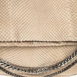 مملوكة مسبقًا Jimmy Choo Beige Slate Python Shoulder Bag