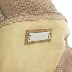مملوكة مسبقًا Jimmy Choo Beige Slate Python Shoulder Bag