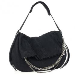 مملوكة مسبقًا Jimmy Choo Black Slate Python Shoulder Bag