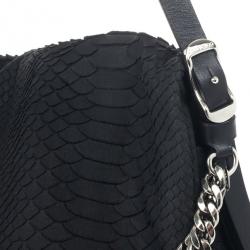 مملوكة مسبقًا Jimmy Choo Black Slate Python Shoulder Bag