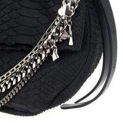 مملوكة مسبقًا Jimmy Choo Black Slate Python Shoulder Bag