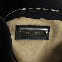مملوكة مسبقًا Jimmy Choo Black Slate Python Shoulder Bag