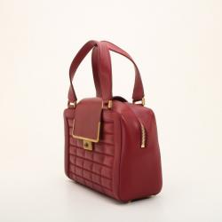 Pre Owned Jimmy Choo Red Calfskin Catherine Box Satchel 