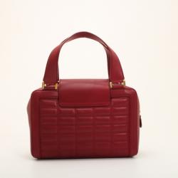 Pre Owned Jimmy Choo Red Calfskin Catherine Box Satchel 