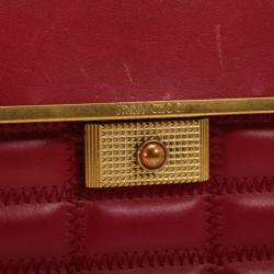 Pre Owned Jimmy Choo Red Calfskin Catherine Box Satchel 