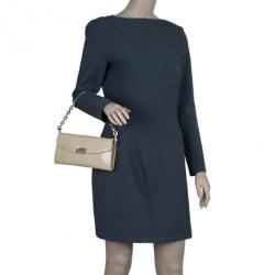 Pre Owned Jimmy Choo Nude Patent Leather Riane Clutch