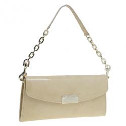 Pre Owned Jimmy Choo Nude Patent Leather Riane Clutch