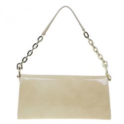Pre Owned Jimmy Choo Nude Patent Leather Riane Clutch