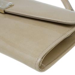 Pre Owned Jimmy Choo Nude Patent Leather Riane Clutch