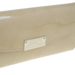 Pre Owned Jimmy Choo Nude Patent Leather Riane Clutch