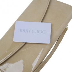 Pre Owned Jimmy Choo Nude Patent Leather Riane Clutch