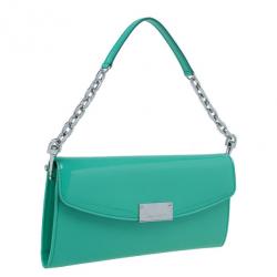 Pre Owned حقيبة جيمي تشو جلد لامع تركواز راين