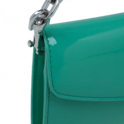 Pre Owned حقيبة جيمي تشو جلد لامع تركواز راين