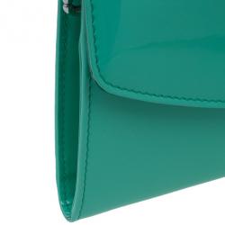 Pre Owned حقيبة جيمي تشو جلد لامع تركواز راين