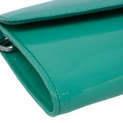 Pre Owned حقيبة جيمي تشو جلد لامع تركواز راين