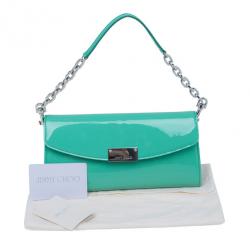 Pre Owned حقيبة جيمي تشو جلد لامع تركواز راين