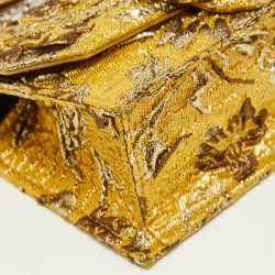 Jimmy Choo Yellow Brocade Fabric Chain Clutch